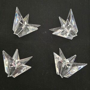 Vintage Crystal Star Candle Holder Set of 4